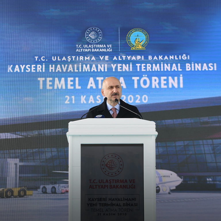 KAYSERİ HAVALİMANI YENİ TERMİNAL BİNASININ TEMELİ ATILDI