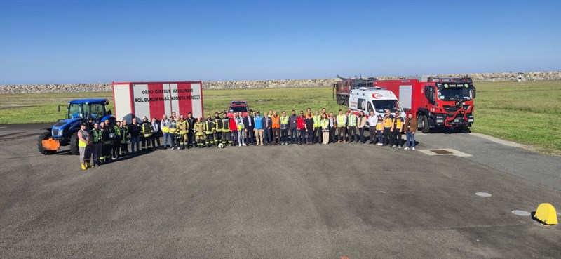 Ordu-Giresun Havalimanında Acil Durum ve Ateşli Yangın Tatbikatı Yapıldı